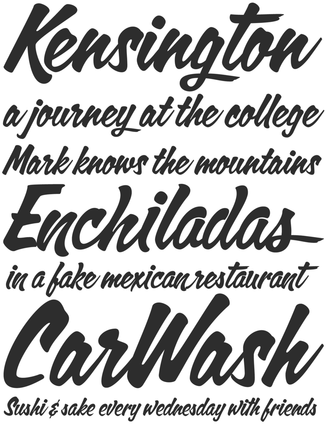Specimen Calgary Script