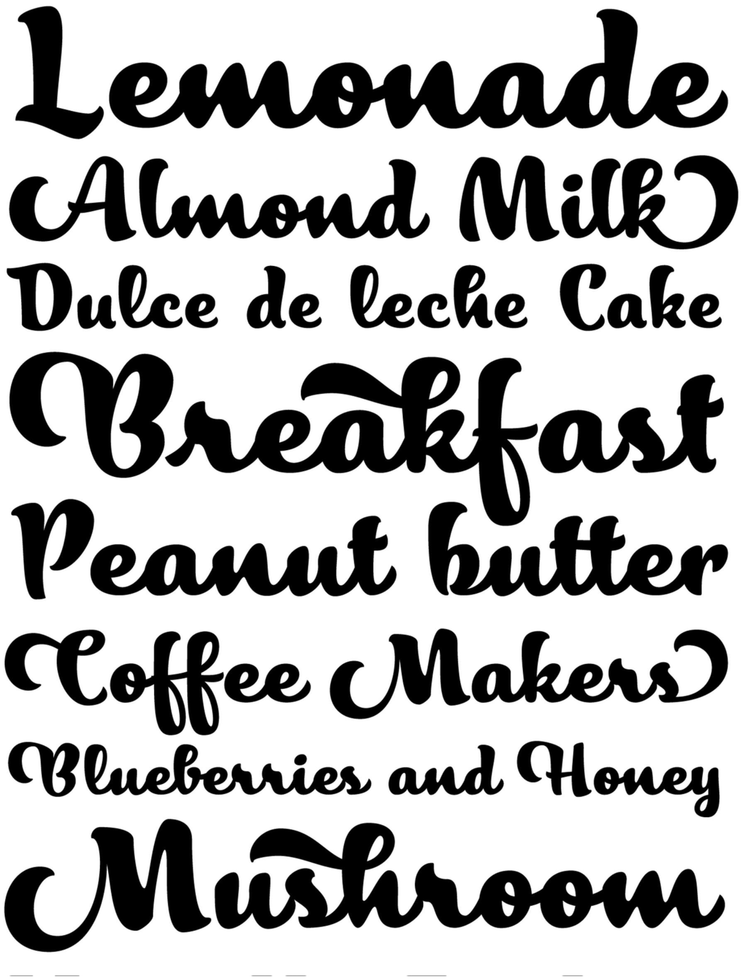 Specimen Merengue Script