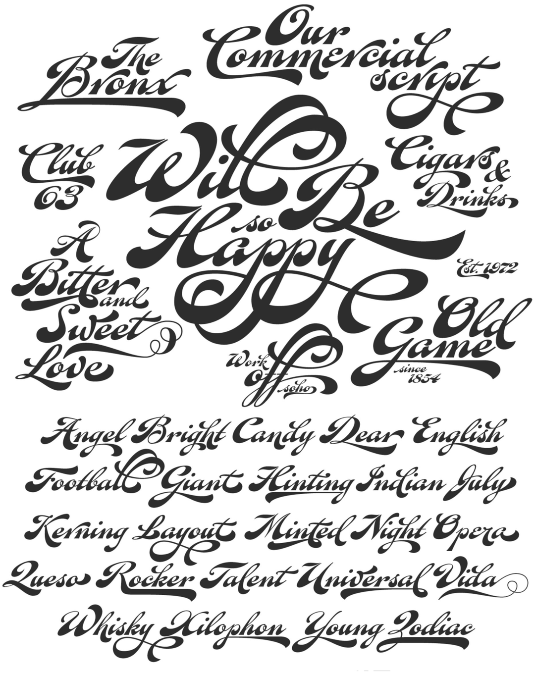 Specimen Fan Script