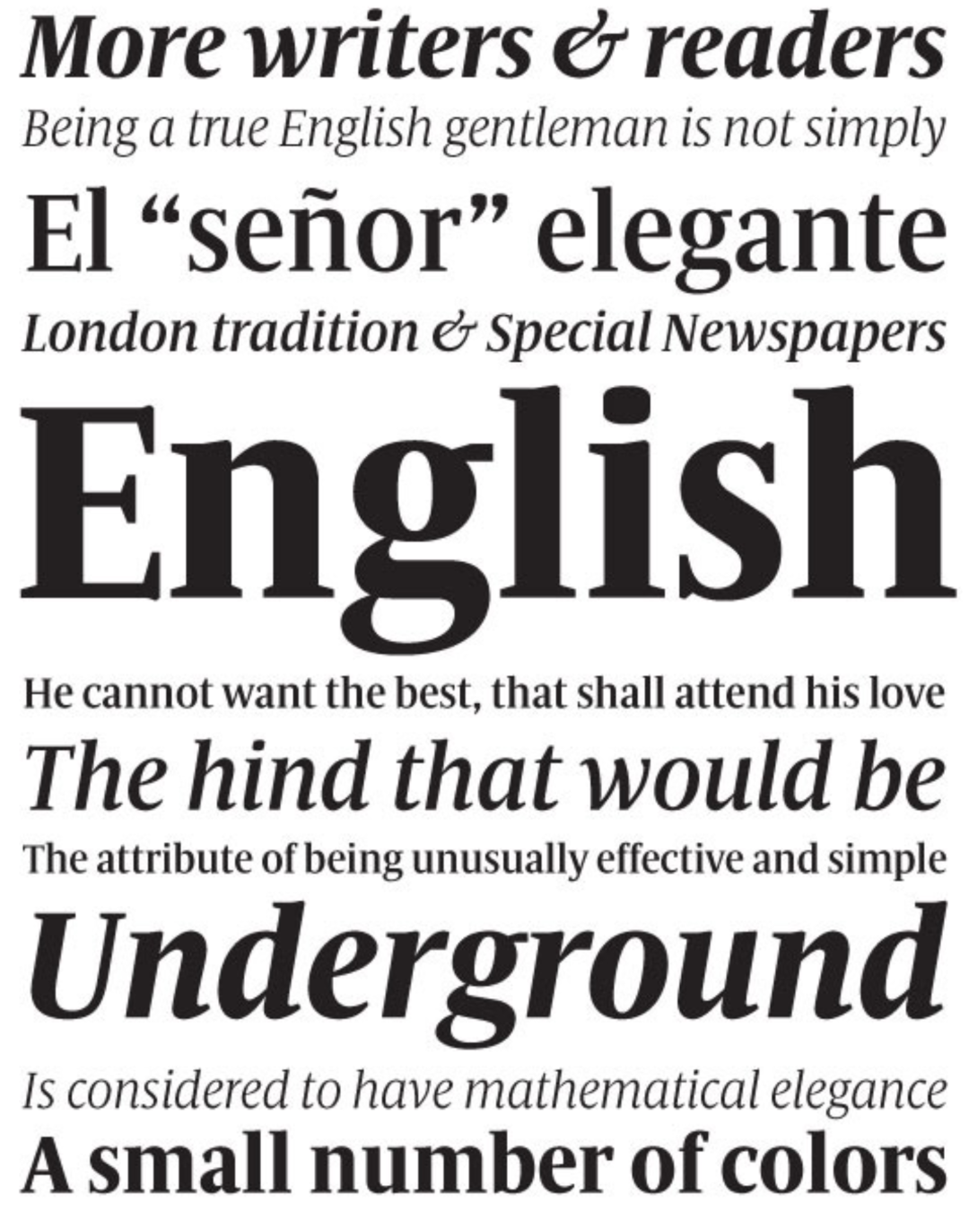 Specimen Sunday Times Modern
