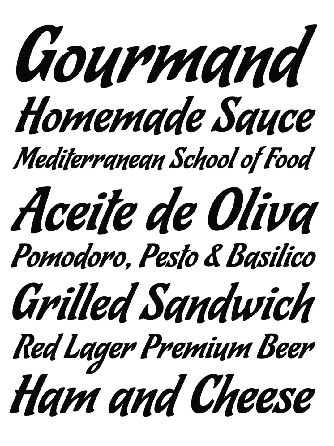 Specimen Ricotta Script
